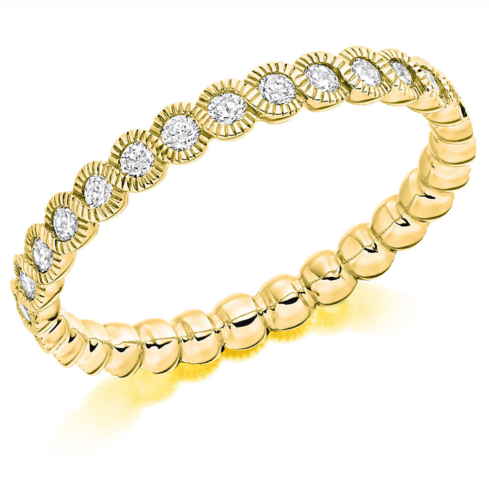 Rubover Full Eternity Ring, 0.5ct total in Yellow Gold