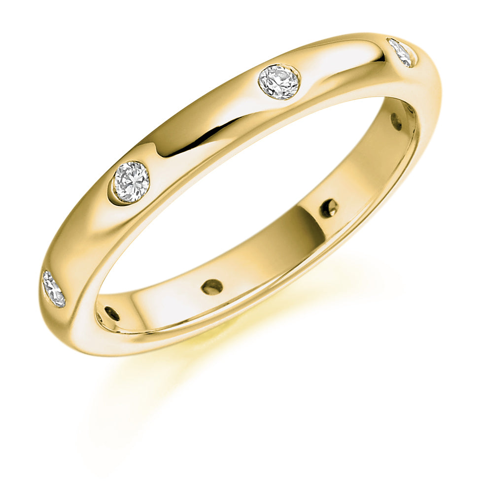 Flush-Set Diamond Full Eternity Ring, 0.24ct in Yellow Gold
