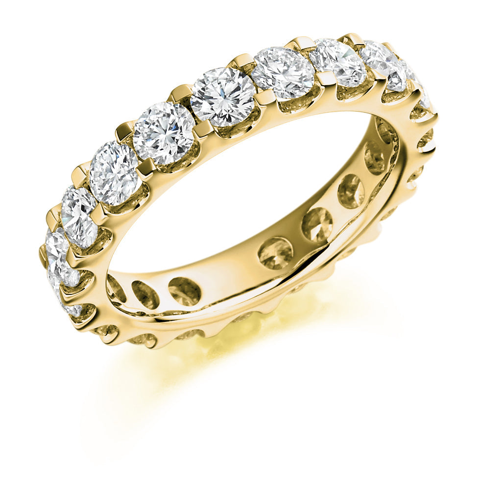 Micro-Claw Diamond Full Eternity Ring, 3.1ct in Yellow Gold