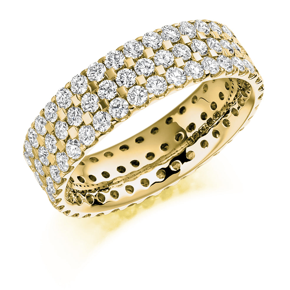 Micro-Pavé Diamond Full Eternity Ring, 2.5ct in Yellow Gold