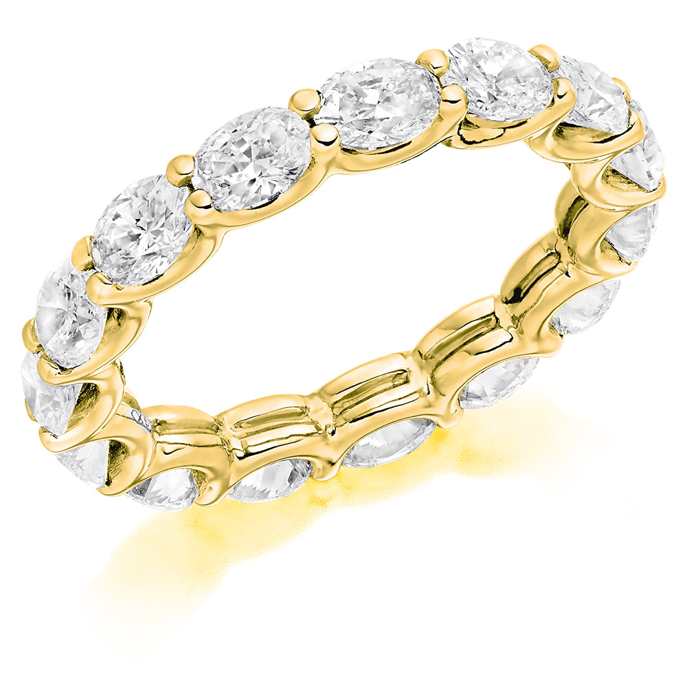 Claw-Set Diamond Full Eternity Ring, 3.0ct in Yellow Gold
