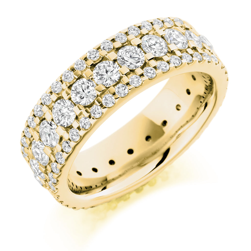 Micro-Claw Full Eternity Ring, 3.0ct total in Yellow Gold