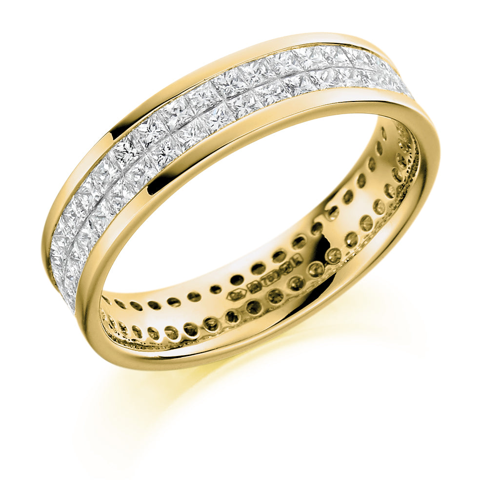 Invisible-Set Channel Full Eternity Ring, 2.05ct total in Yellow Gold