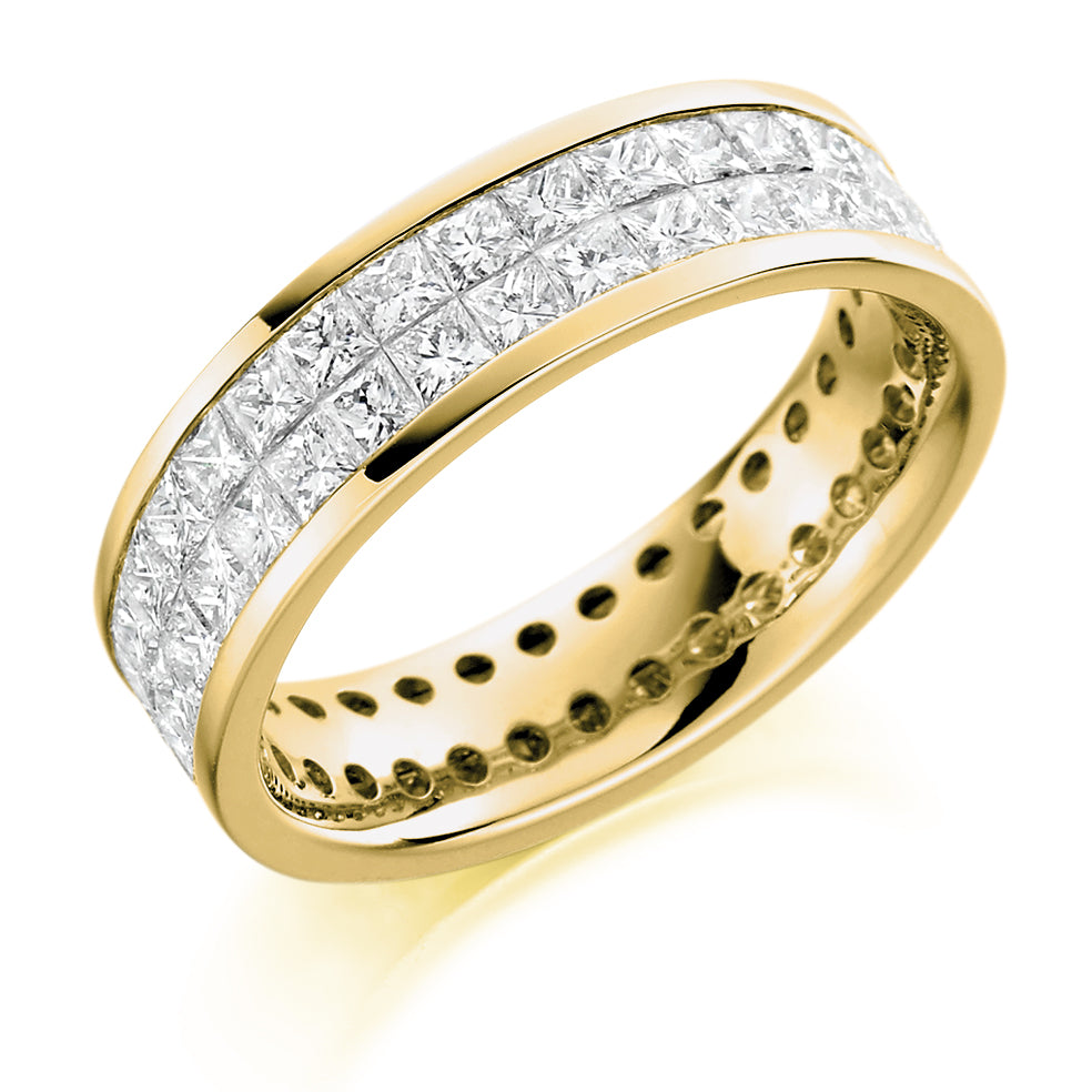 Invisible-Set Channel Full Eternity Ring, 3.15ct total in Yellow Gold
