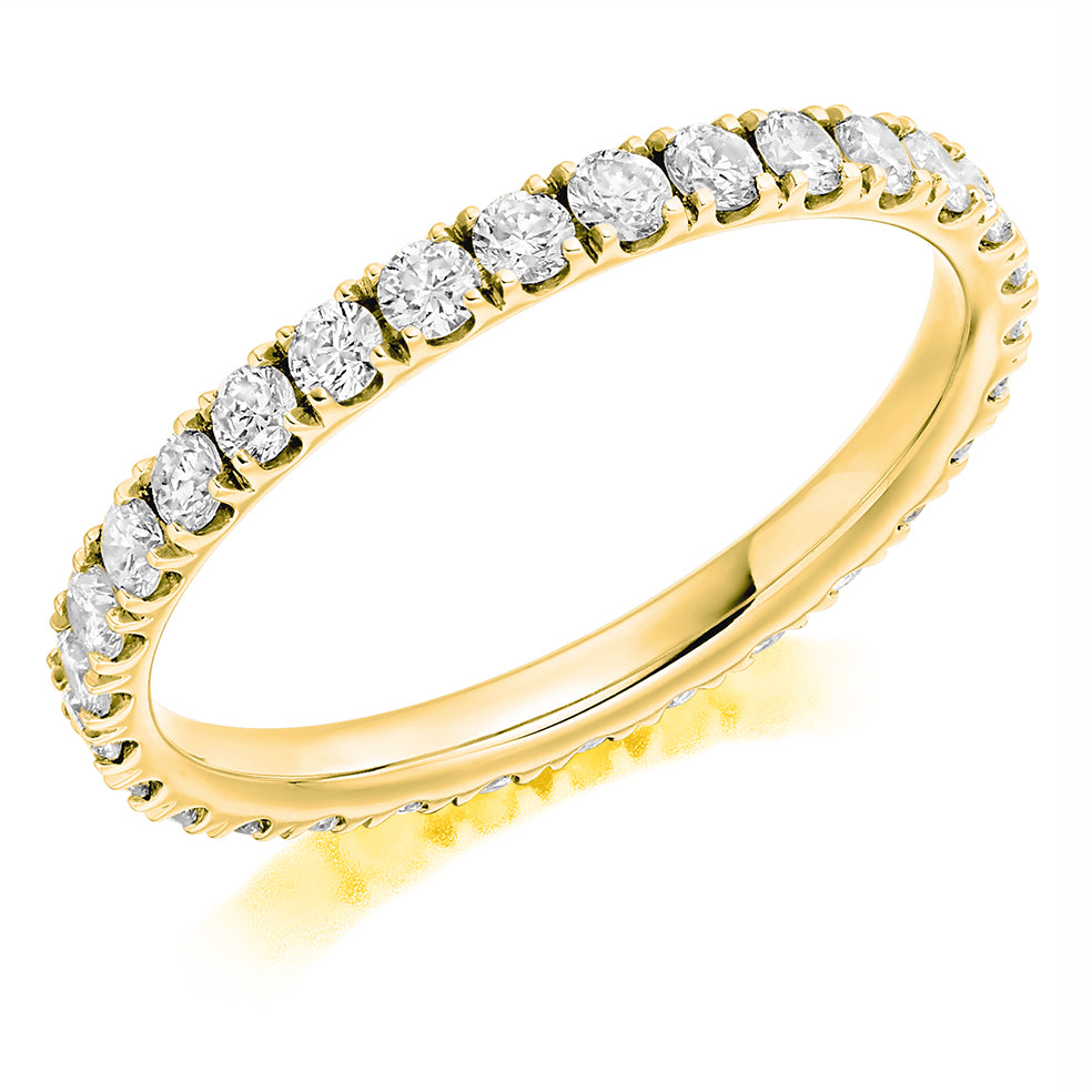 Micro-Claw Diamond Full Eternity Ring, 1.0ct in Yellow Gold