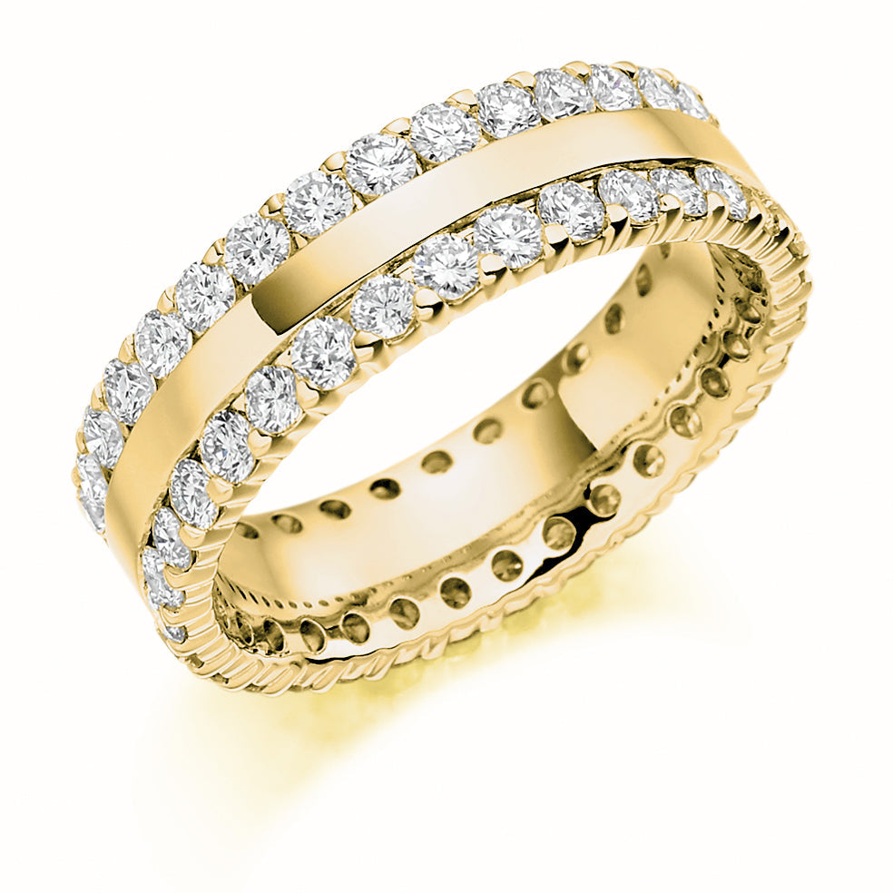 Micro-Claw Full Eternity Ring, 2.0ct total (FET1154) in Yellow Gold