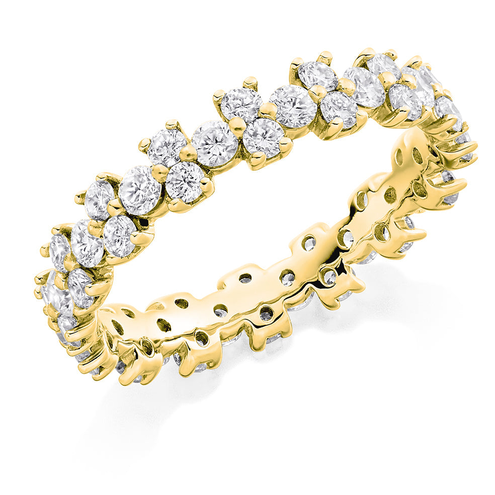 Claw-Set Full Eternity Ring, 1.5ct total in Yellow Gold