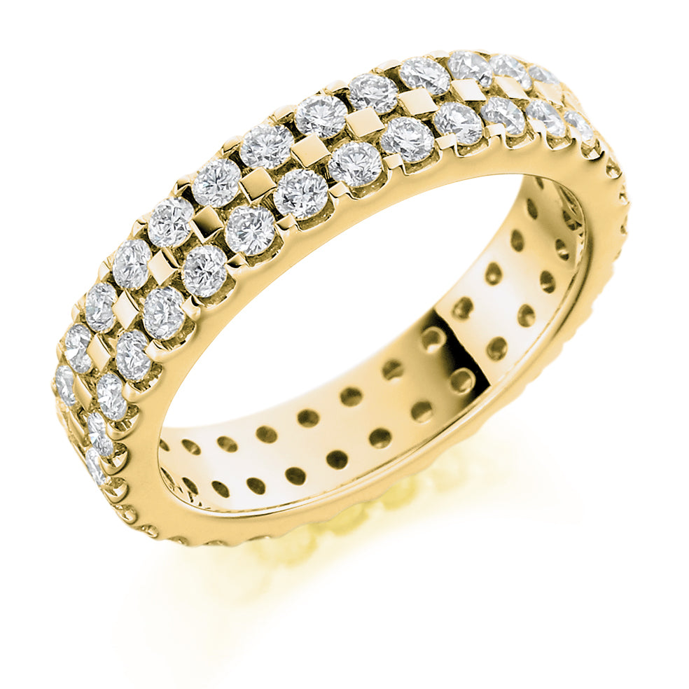Micro-Claw Diamond Full Eternity Ring, 1.51ct in Yellow Gold