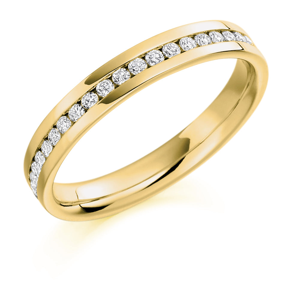 Channel-Set Diamond Full Eternity Ring, 0.5ct in Yellow Gold
