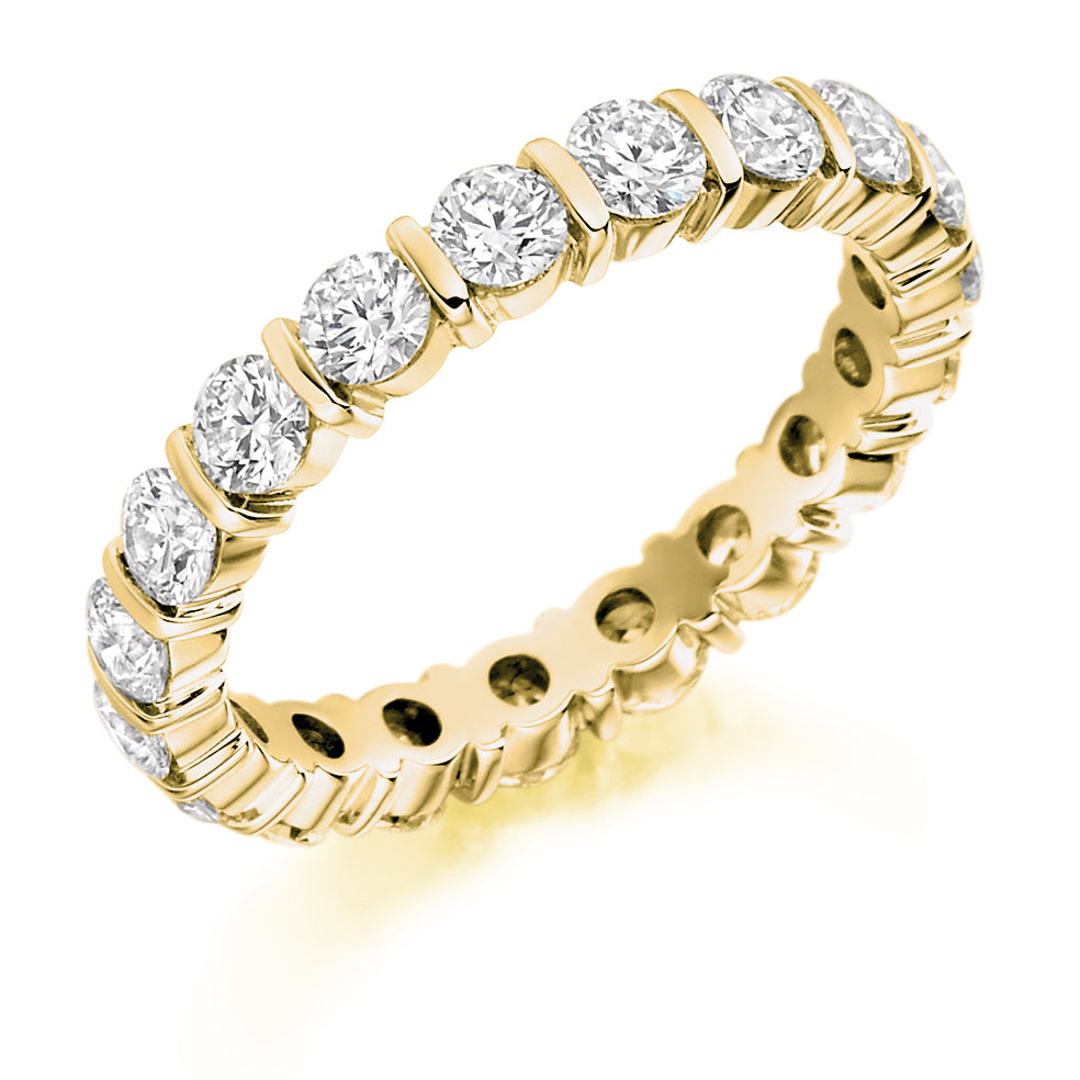 Bar-Set Full Eternity Ring, 2.0ct total (FET1224) in Yellow Gold
