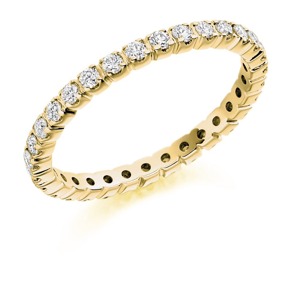 Claw-Set Diamond Full Eternity Ring, 0.55ct in Yellow Gold