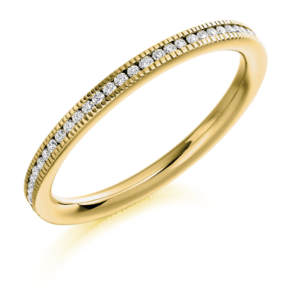 Milgrain Channel-Set Diamond Full Eternity Ring, 0.33ct in Yellow Gold