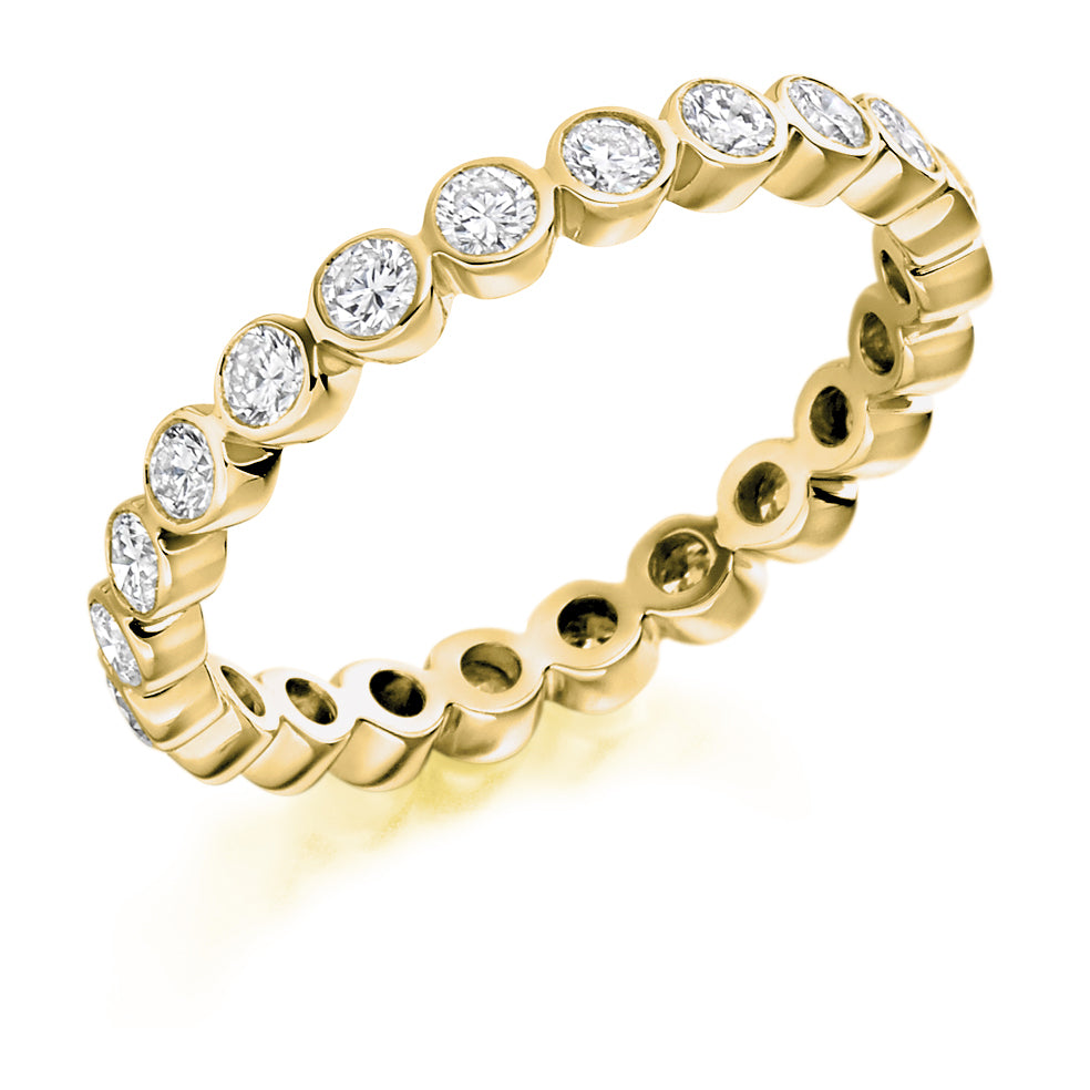 Rubover Diamond Full Eternity Ring B, 1.0ct in Yellow Gold