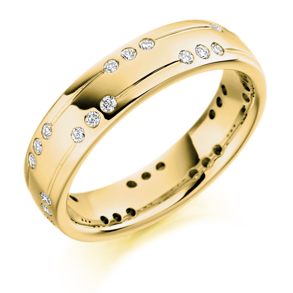 Flush-Set Full Eternity Ring, 0.4ct total in Yellow Gold