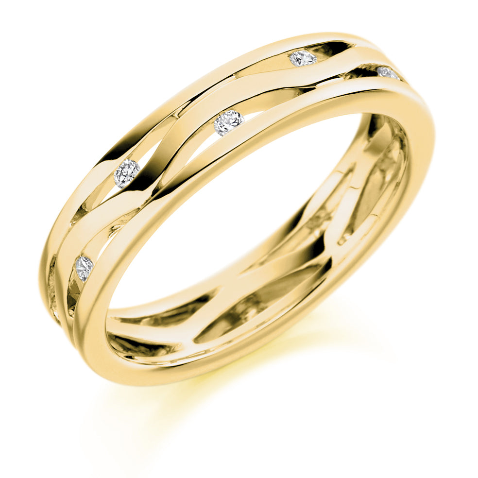 Flush-Set Full Eternity Ring, 0.15ct total in Yellow Gold