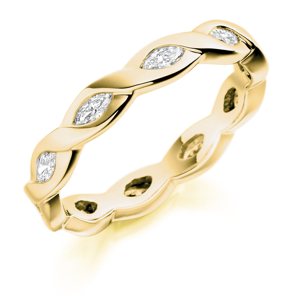 Rubover Diamond Full Eternity Ring, 0.6ct in Yellow Gold