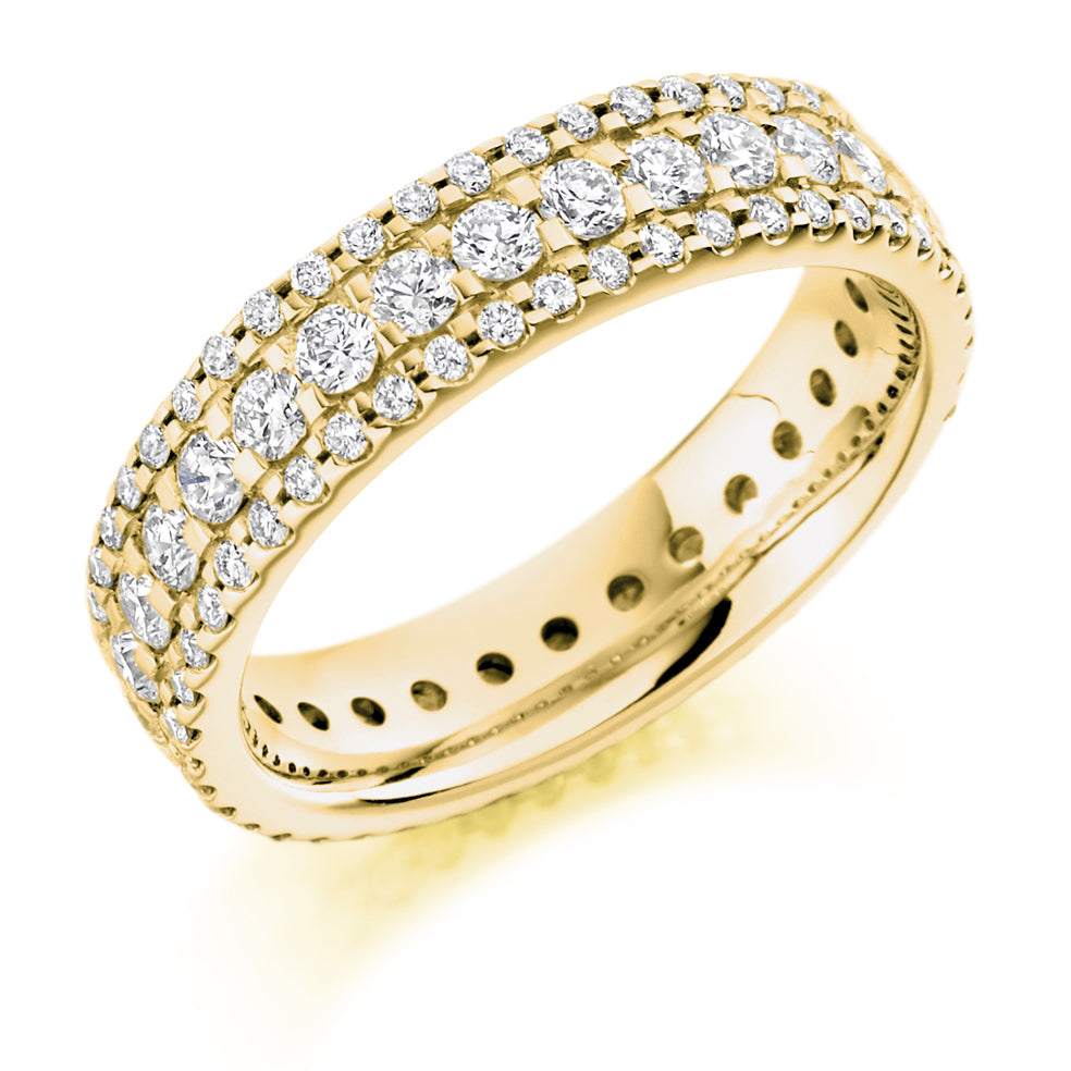 Micro-Claw Full Eternity Ring, 1.6ct total in Yellow Gold
