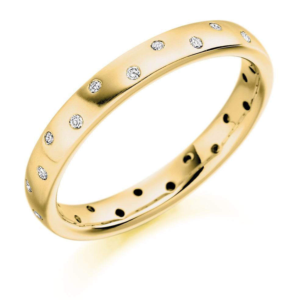 Flush-Set Diamond Full Eternity Ring, 0.15ct in Yellow Gold