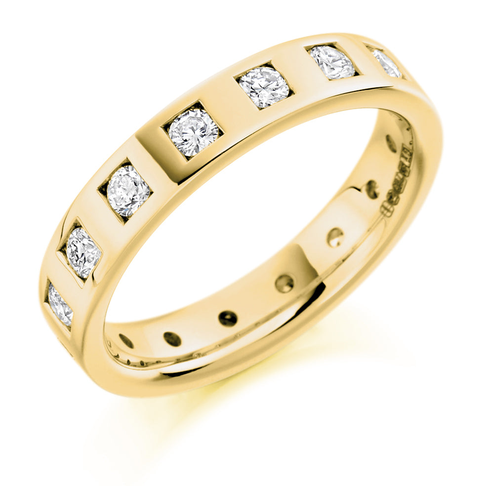Flush-Set Full Eternity Ring, 0.75ct total in Yellow Gold
