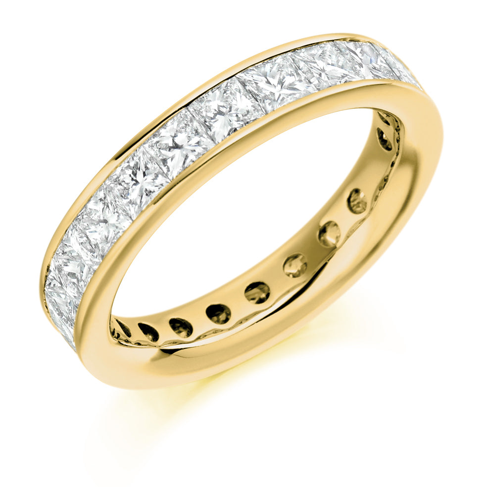 Channel-Set Diamond Full Eternity Ring, 4.0ct in Yellow Gold