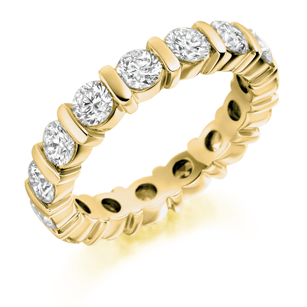 Bar-Set Full Eternity Ring, 3.0ct total (FET1531) in Yellow Gold