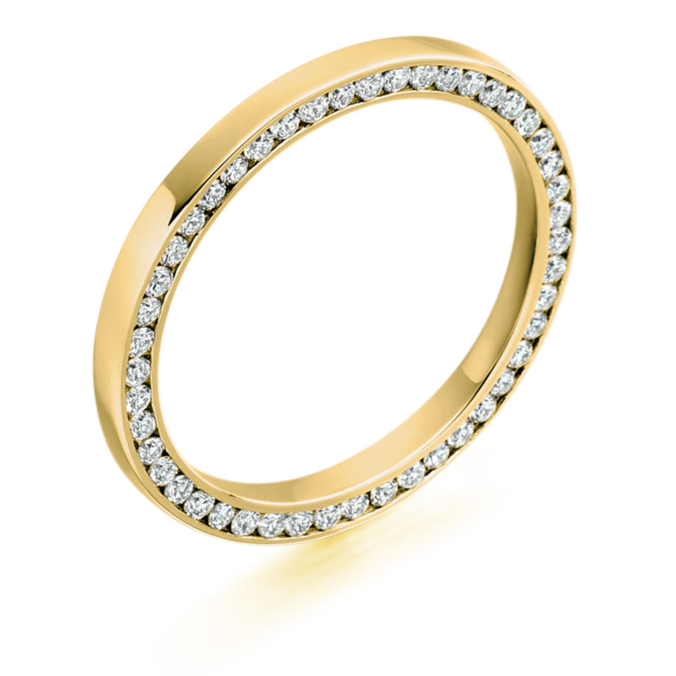 Channel-Set Diamond Full Eternity Ring B, 0.4ct in Yellow Gold