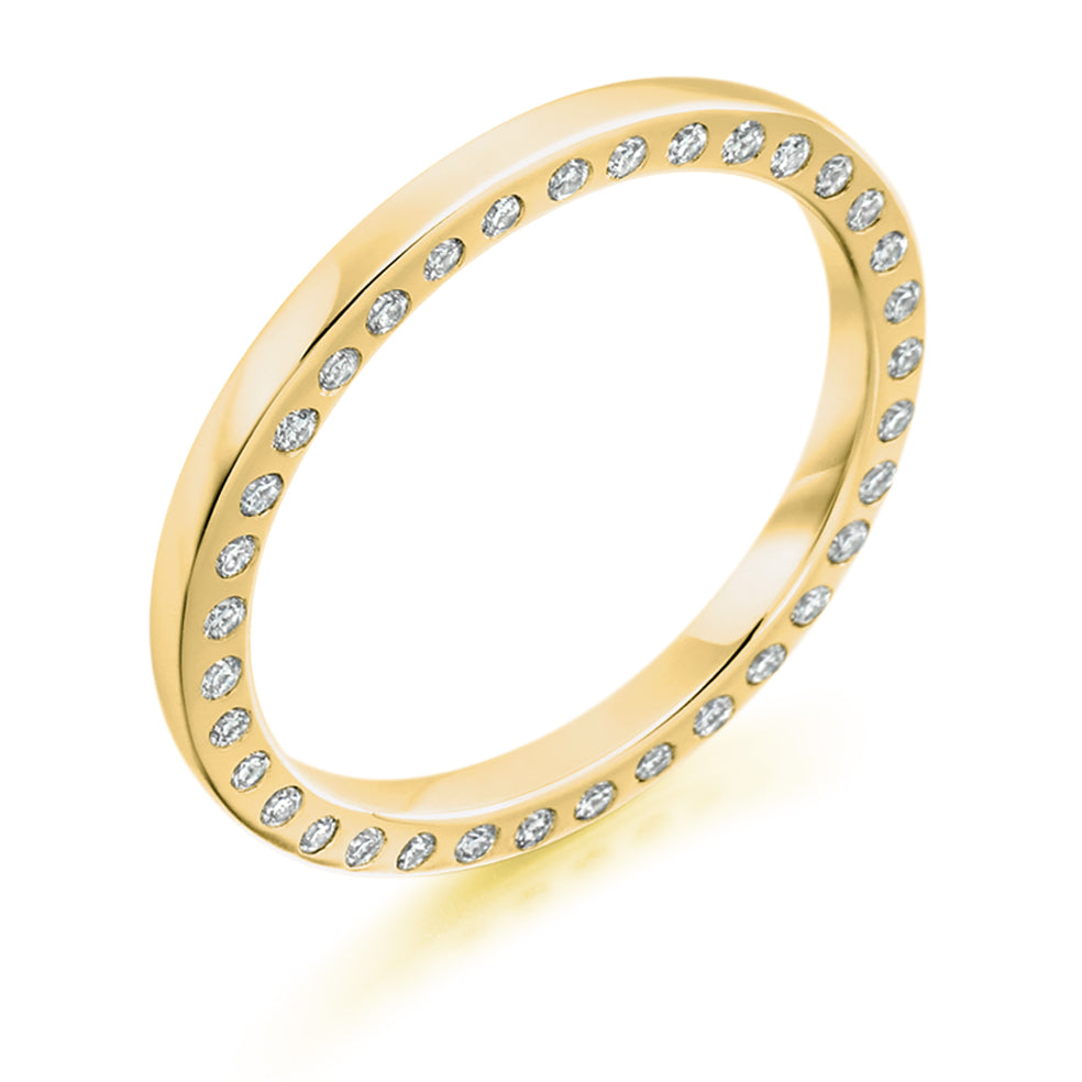 Flush-Set Diamond Full Eternity Ring, 0.3ct in Yellow Gold