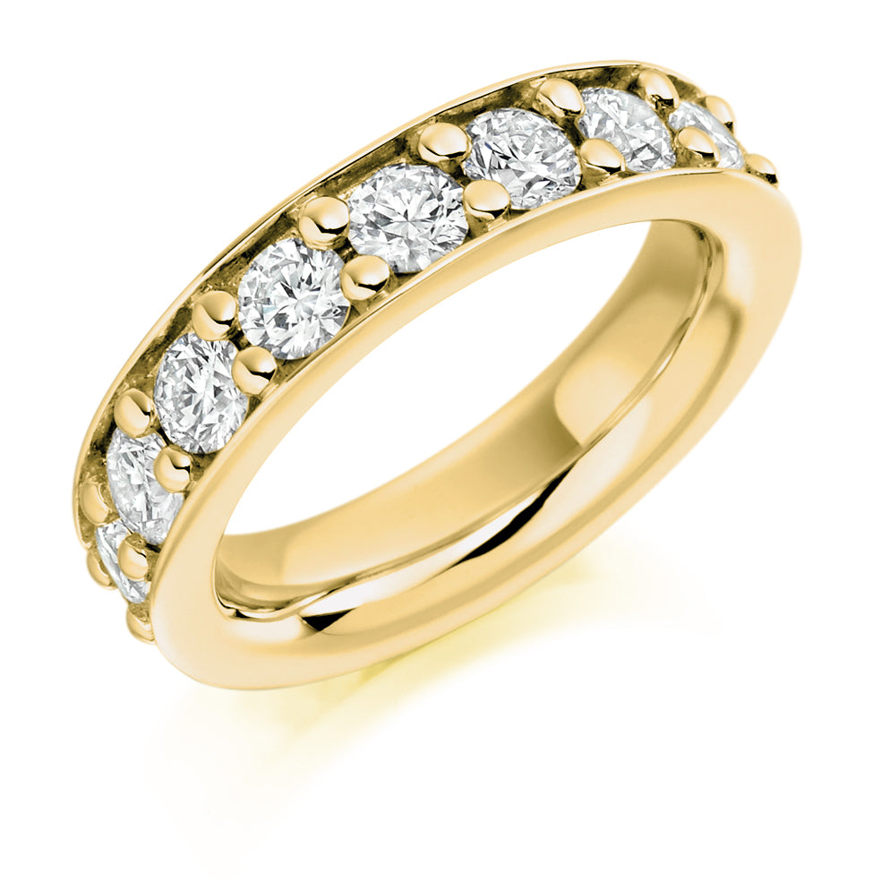 Grain-Set Diamond Full Eternity Ring, 3.0ct in Yellow Gold