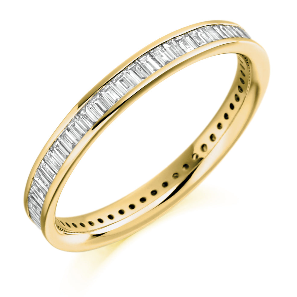 Channel-Set Diamond Full Eternity Ring F, 0.75ct in Yellow Gold