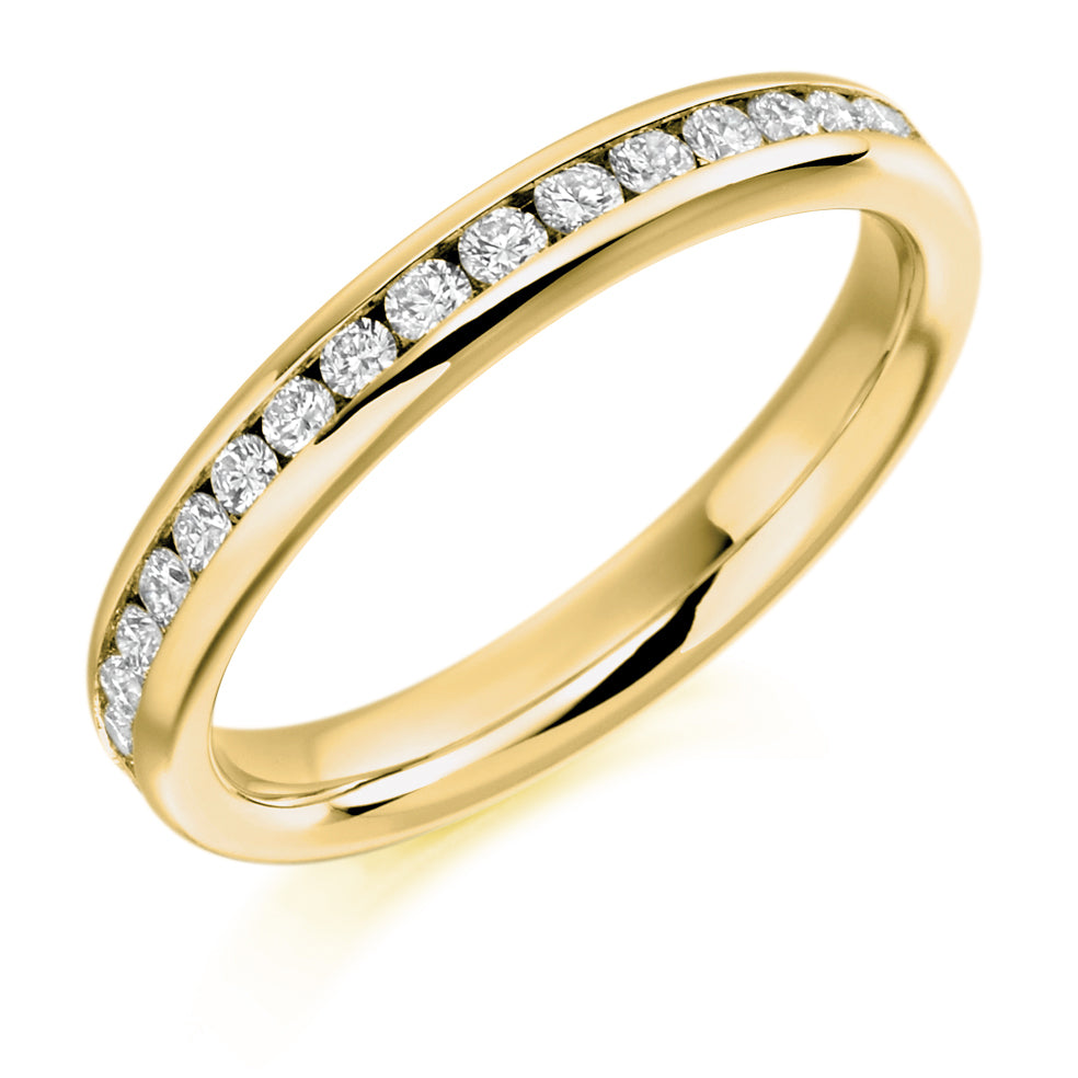 Channel-Set Diamond Full Eternity Ring, 0.75ct in Yellow Gold