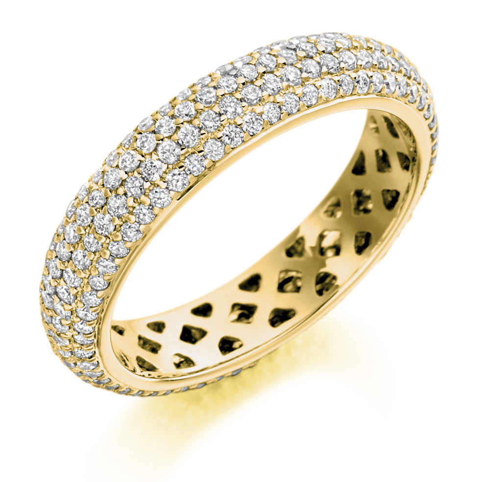 Pavé Diamond Full Eternity Ring, 1.2ct in Yellow Gold