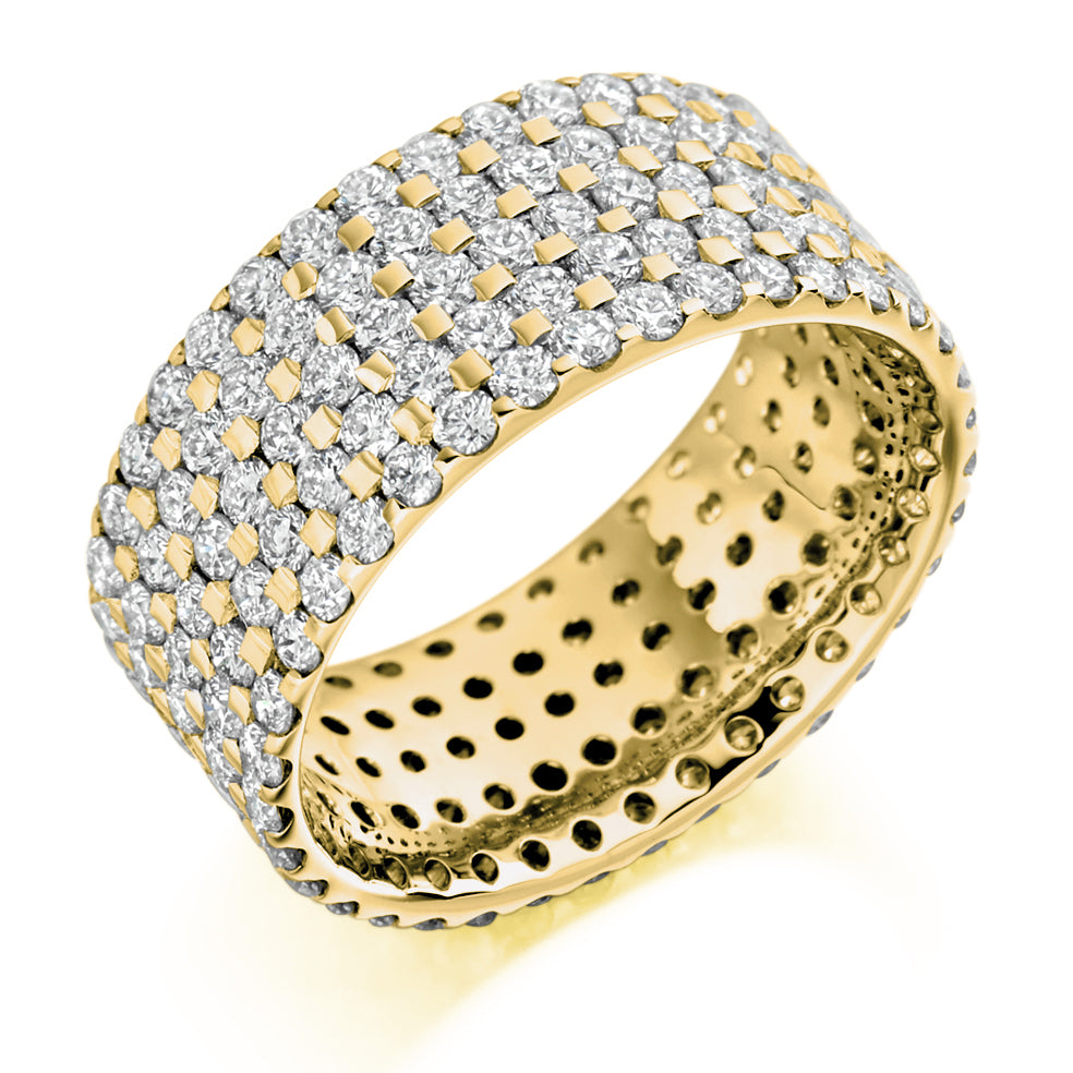 Micro-Pavé Diamond Full Eternity Ring, 4.0ct in Yellow Gold