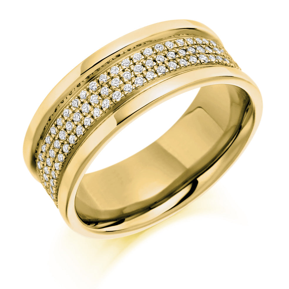 Pavé Diamond Full Eternity Ring, 0.65ct in Yellow Gold