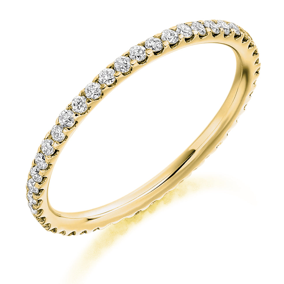Micro-Claw Diamond Full Eternity Ring, 0.5ct in Yellow Gold