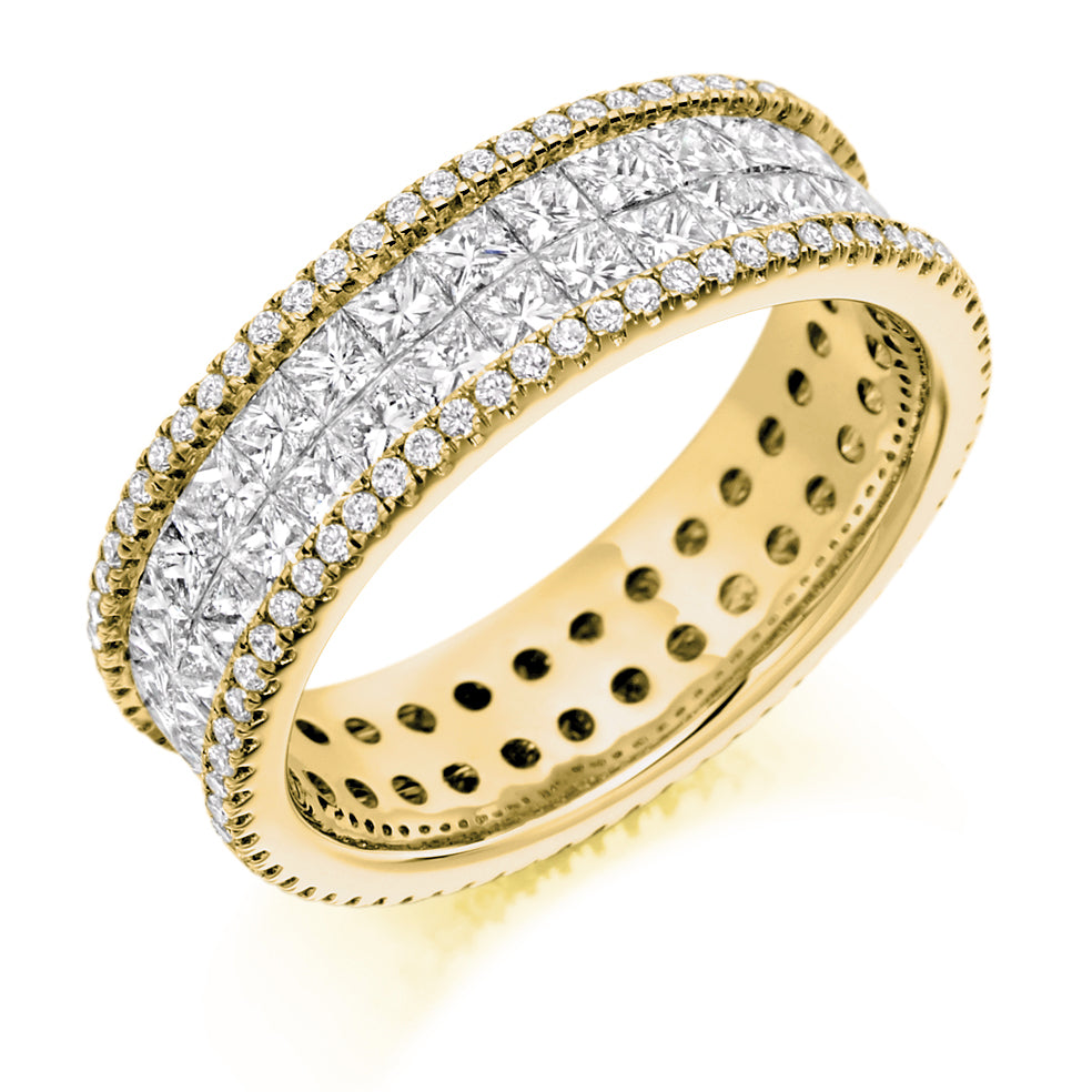 Pavé-Set Full Eternity Ring, 3.2ct total in Yellow Gold
