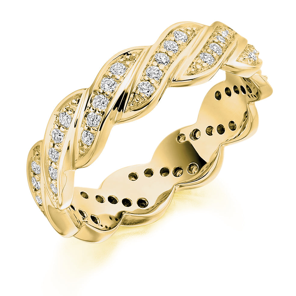 Grain-Set Full Eternity Ring, 0.45ct total (FET1807) in Yellow Gold