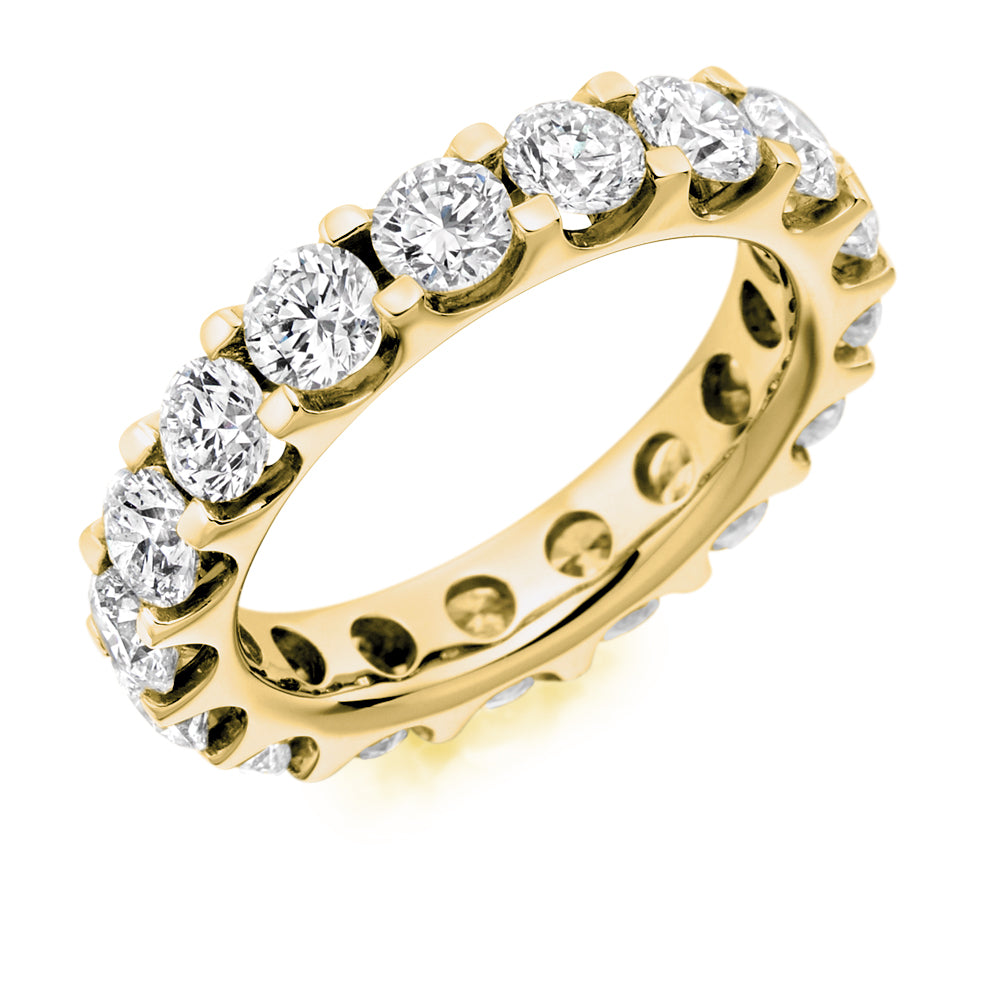 Micro-Claw Diamond Full Eternity Ring, 4.0ct in Yellow Gold