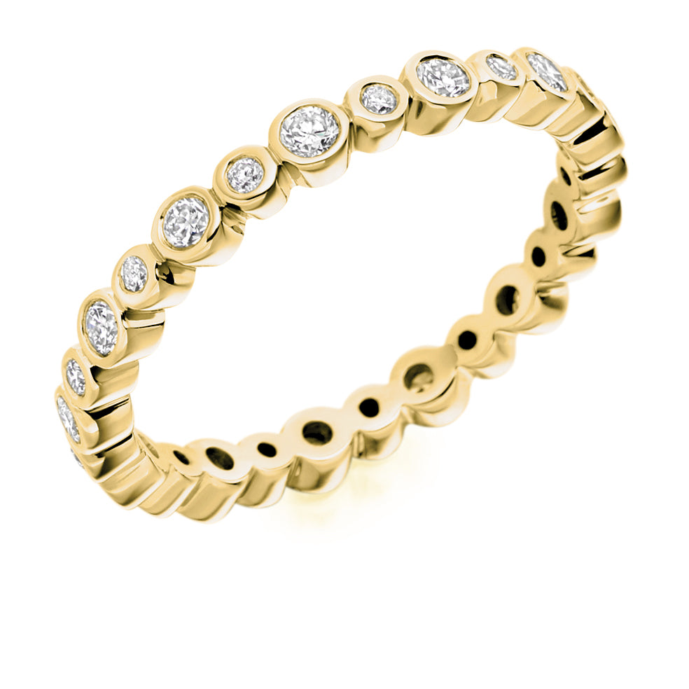 Rubover Diamond Full Eternity Ring, 0.55ct in Yellow Gold