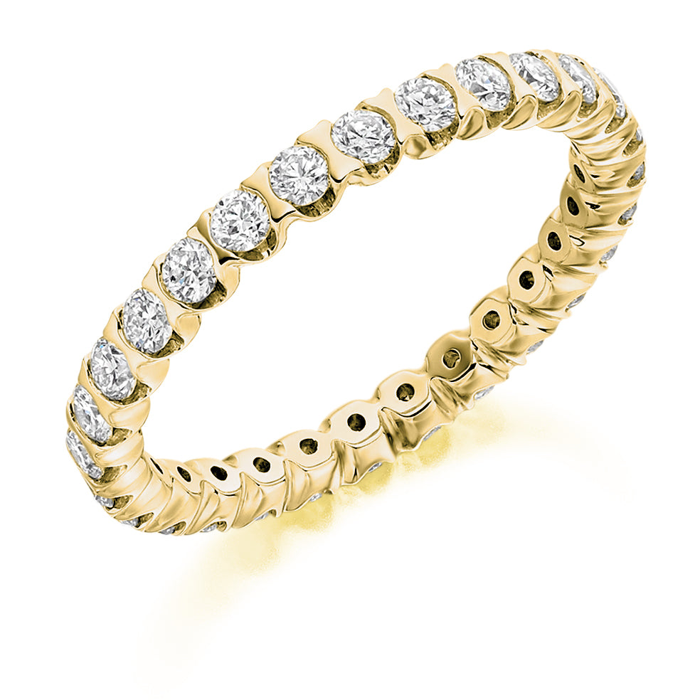 Bar-Set Diamond Full Eternity Ring, 1.0ct in Yellow Gold