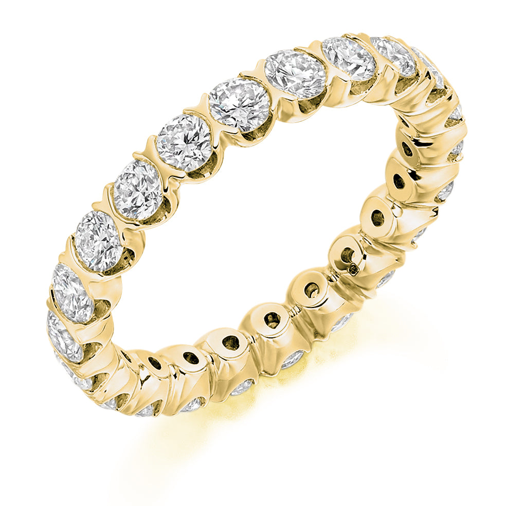 Bar-Set Diamond Full Eternity Ring, 2.0ct in Yellow Gold