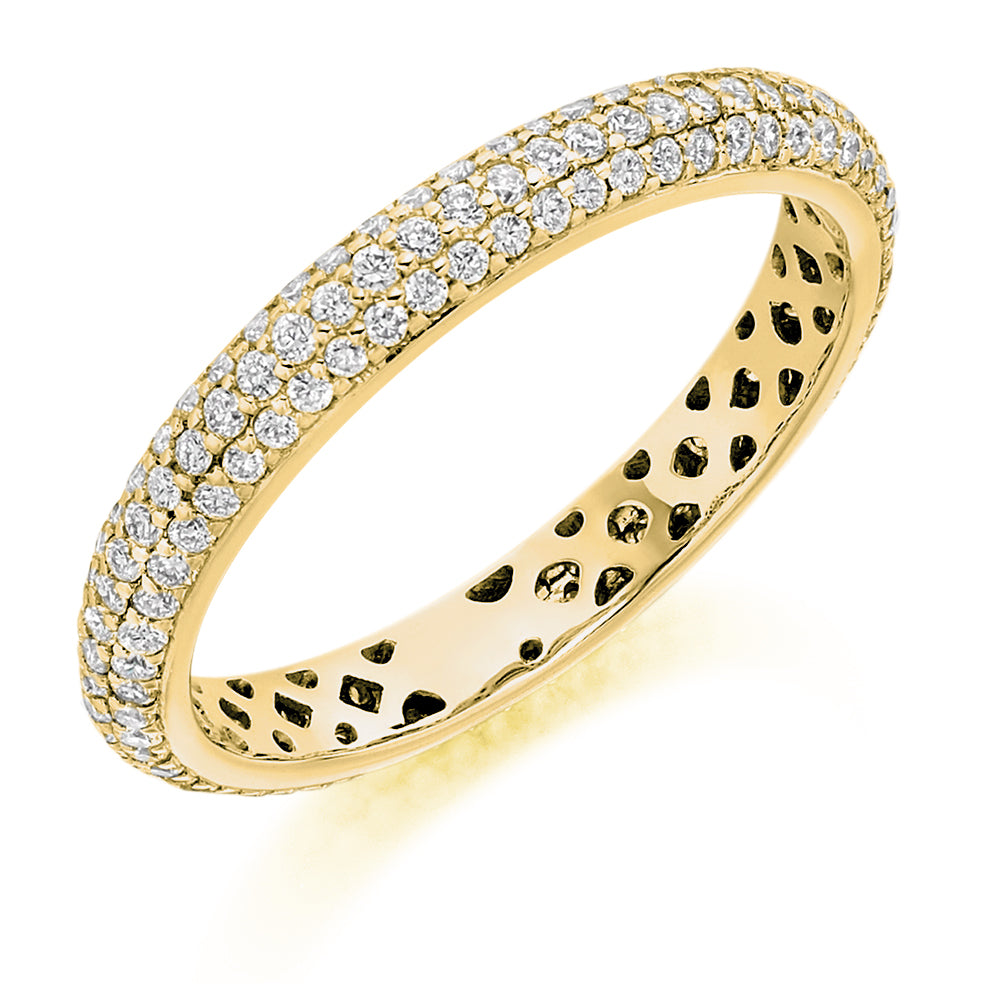 Pavé Diamond Full Eternity Ring, 0.9ct in Yellow Gold