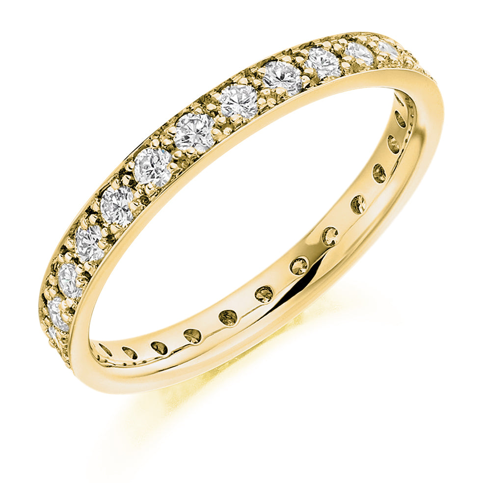 Grain-Set Diamond Full Eternity Ring, 0.8ct in Yellow Gold