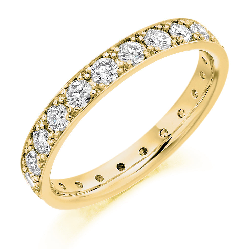 Grain-Set Diamond Full Eternity Ring, 1.2ct in Yellow Gold
