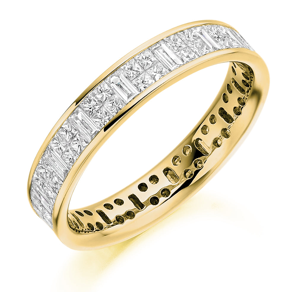 Invisible-Set Channel Full Eternity Ring, 1.35ct total in Yellow Gold
