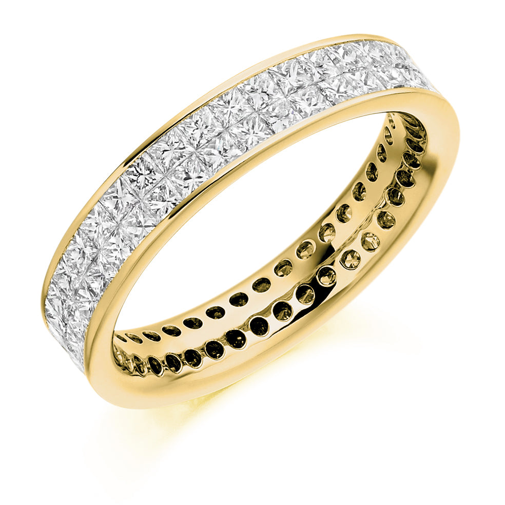 Invisible-Set Channel Full Eternity Ring, 2.1ct total in Yellow Gold