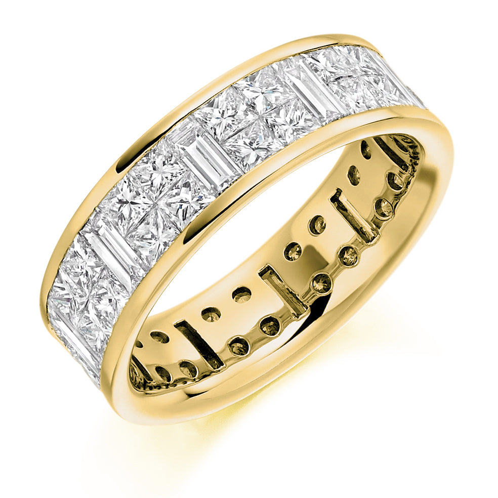 Invisible-Set Diamond Full Eternity Ring, 4.25ct in Yellow Gold