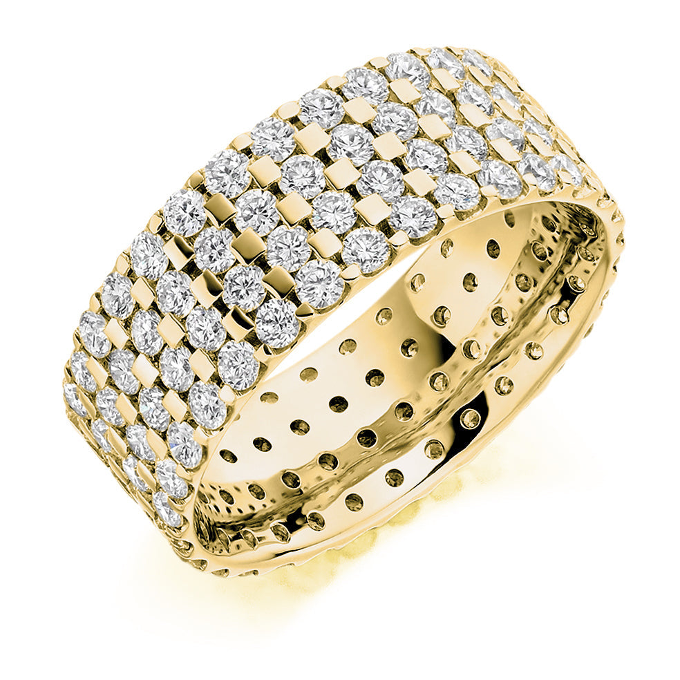 Micro-Pavé Diamond Full Eternity Ring, 2.7ct in Yellow Gold