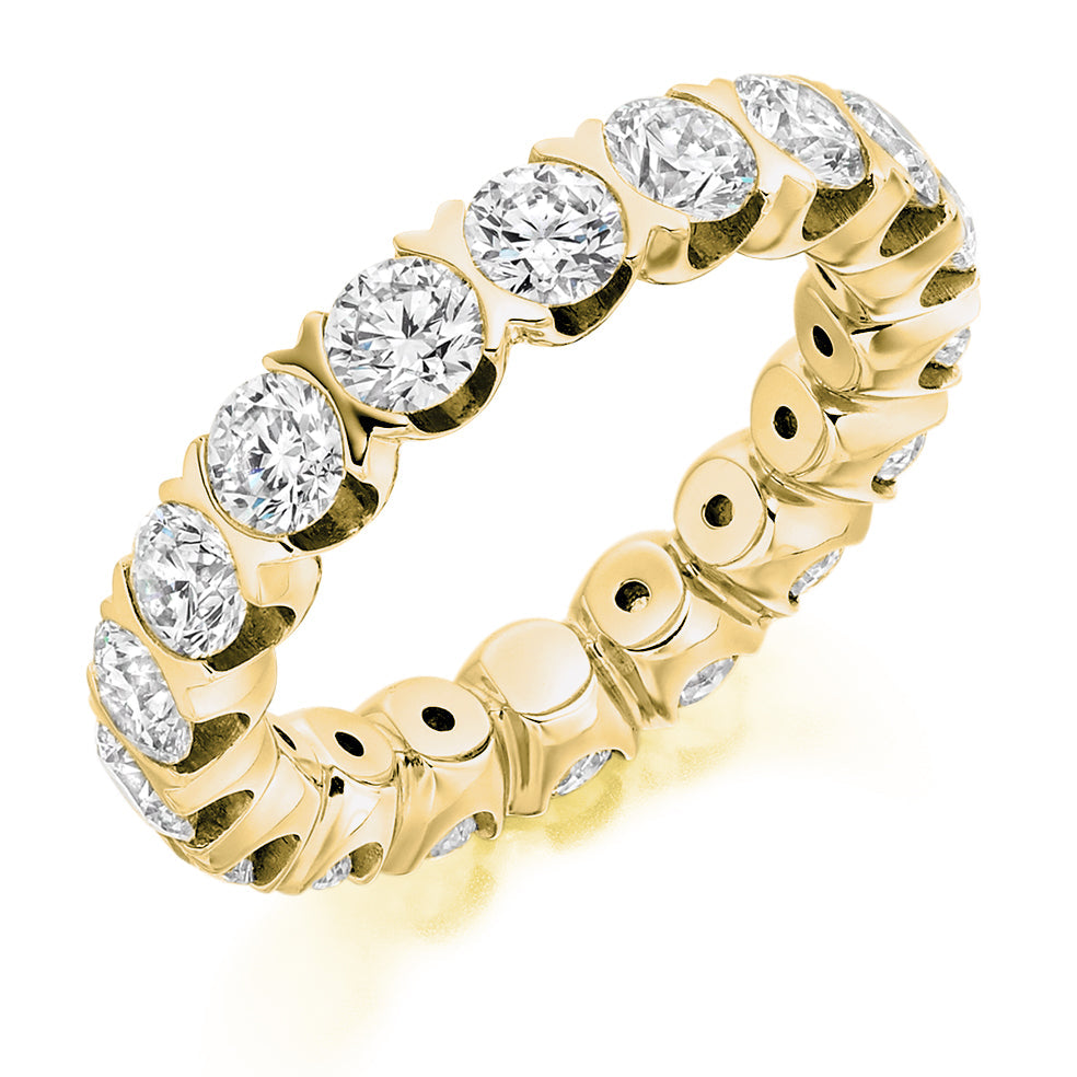 Bar-Set Diamond Full Eternity Ring, 4.0ct in Yellow Gold