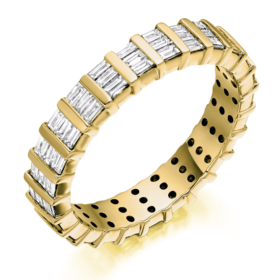 Bar-Set Full Eternity Ring, 1.15ct total in Yellow Gold