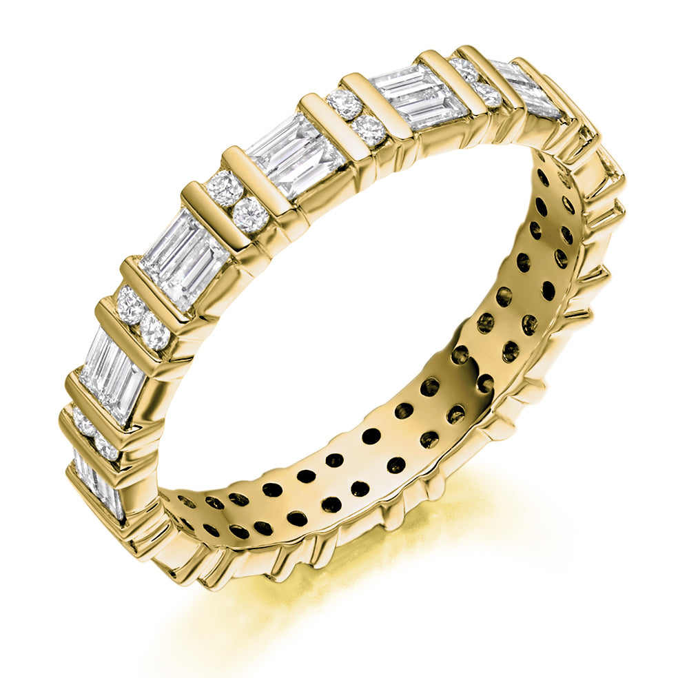 Bar-Set Full Eternity Ring, 1.0ct total (FET2043) in Yellow Gold